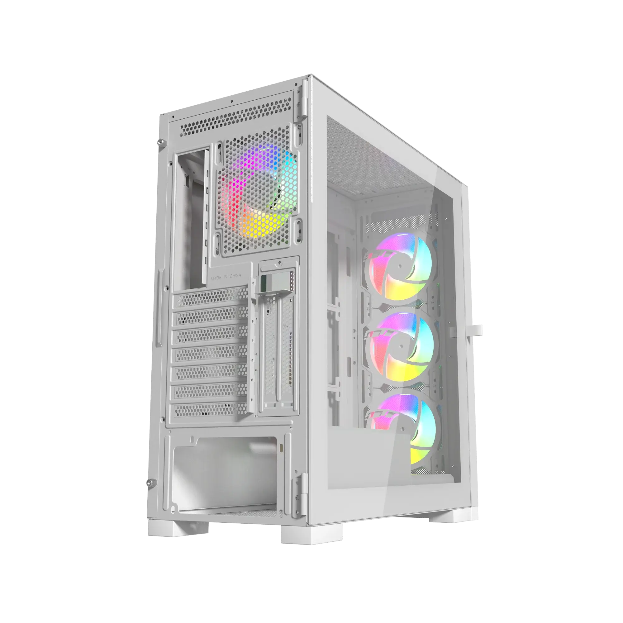 Raptor 290-XL ARCTIC HAWK RGB Mid Tower Case - White كيس  المتحدة للألكترونيات