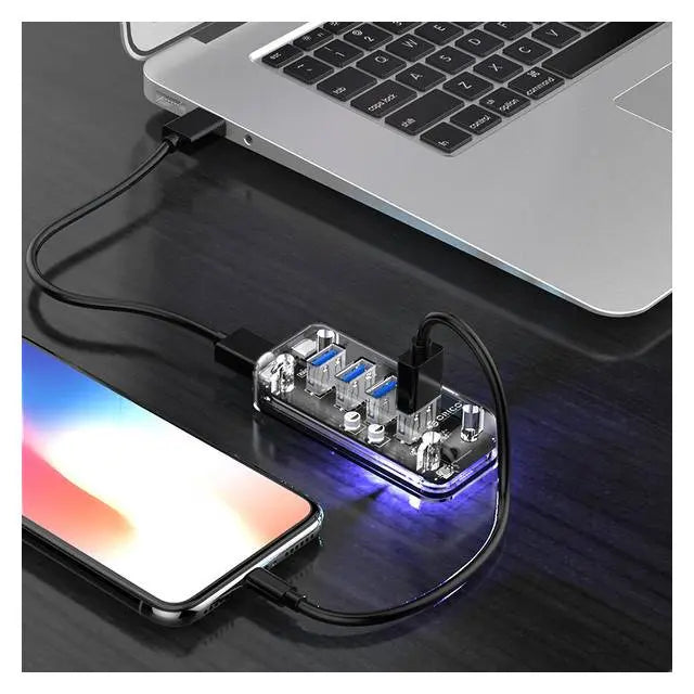 Orico F4U-U3 4-Port USB 3.0 HUB (Transparent) - المتحدة للألكترونيات