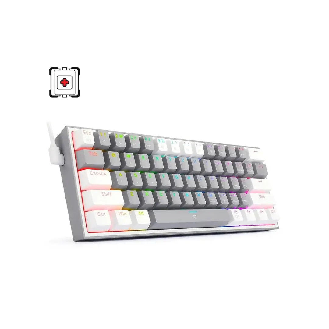 Redragon K617 Fizz 60% Mechanical, Wired TKL, Red Switches, Gaming Keyboard كيبورد ريدراكون  المتحدة للألكترونيات