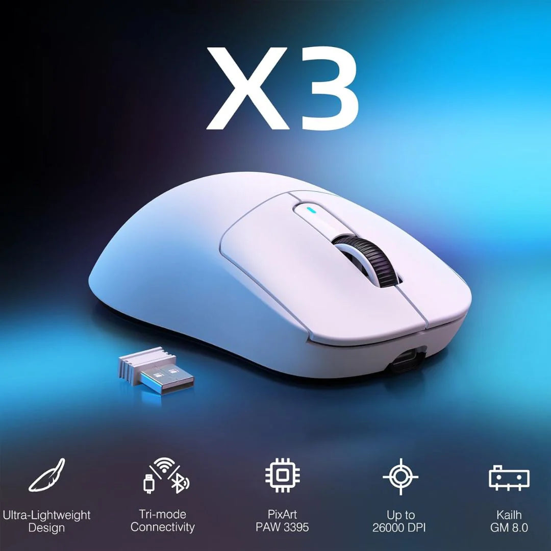 ATTACK SHARK X3 Wireless Gaming Mouse - White