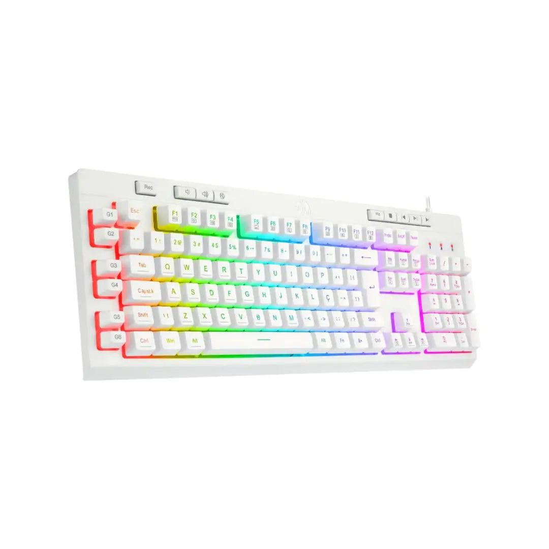 Redragon K512 Shiva RGB Backlit Membrane Gaming Keyboard - White كيبورد ريدراكون  المتحدة للألكترونيات