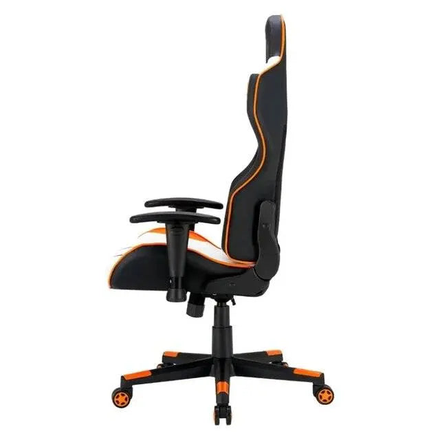 Jertech GR-101 Gaming Chair (Black, White & Orange)  المتحدة للألكترونيات