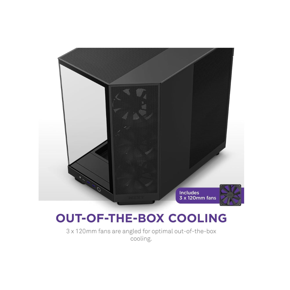 NZXT H6 FLOW COMPACT DUAL-CHAMBER ATX BLACK CASE