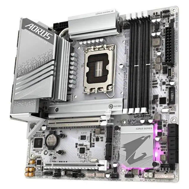 Gigabyte Z790M Aorus Elite AX Ice DDR5 Motherboard (White)  المتحدة للألكترونيات