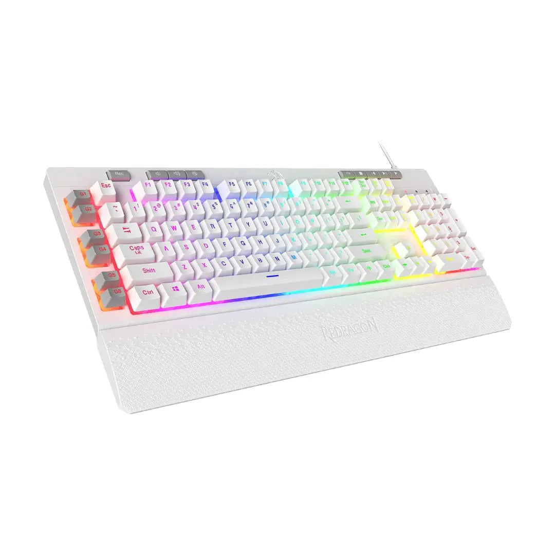 Redragon K512 Shiva RGB Backlit Membrane Gaming Keyboard - White كيبورد ريدراكون  المتحدة للألكترونيات