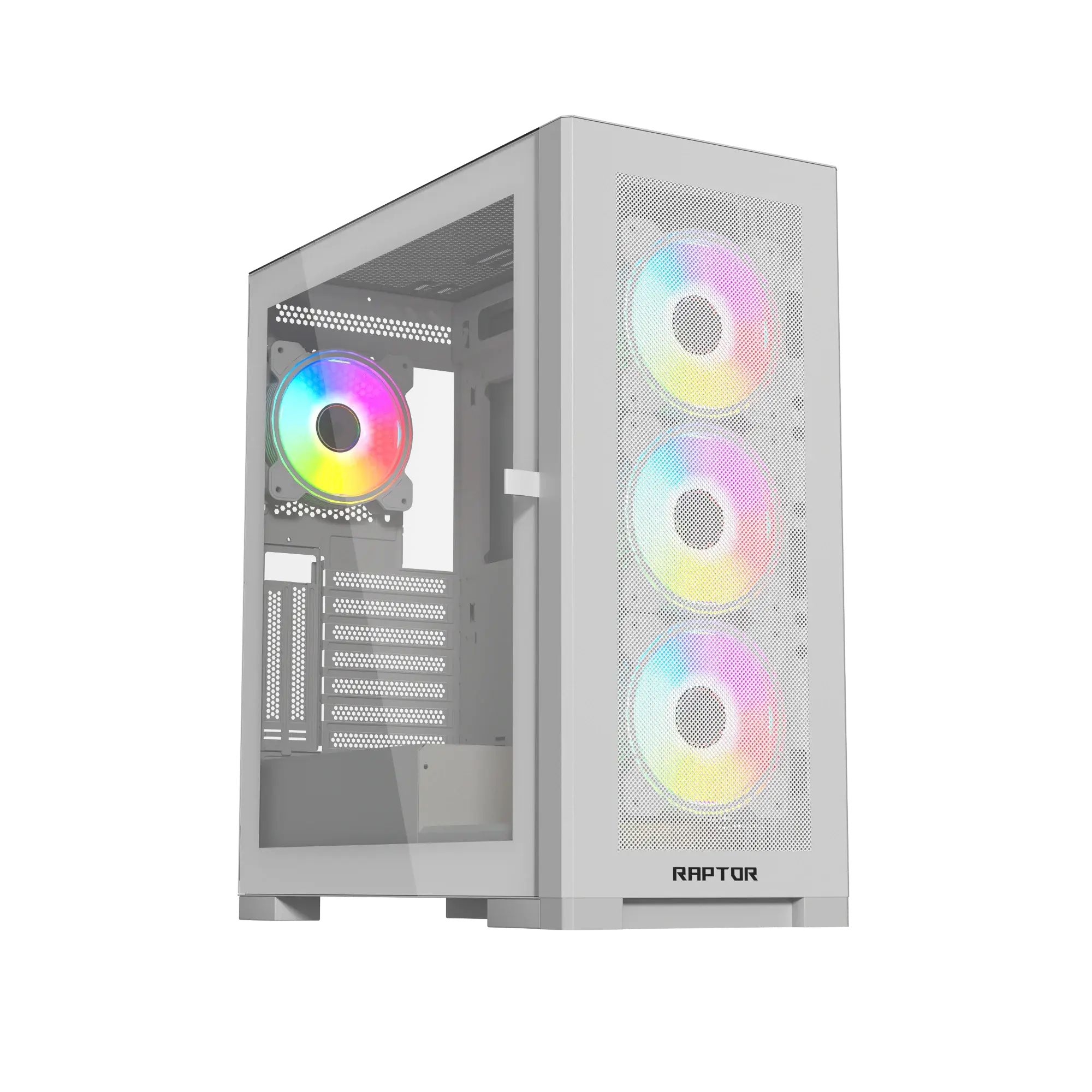 Raptor 290-XL ARCTIC HAWK RGB Mid Tower Case - White كيس  المتحدة للألكترونيات