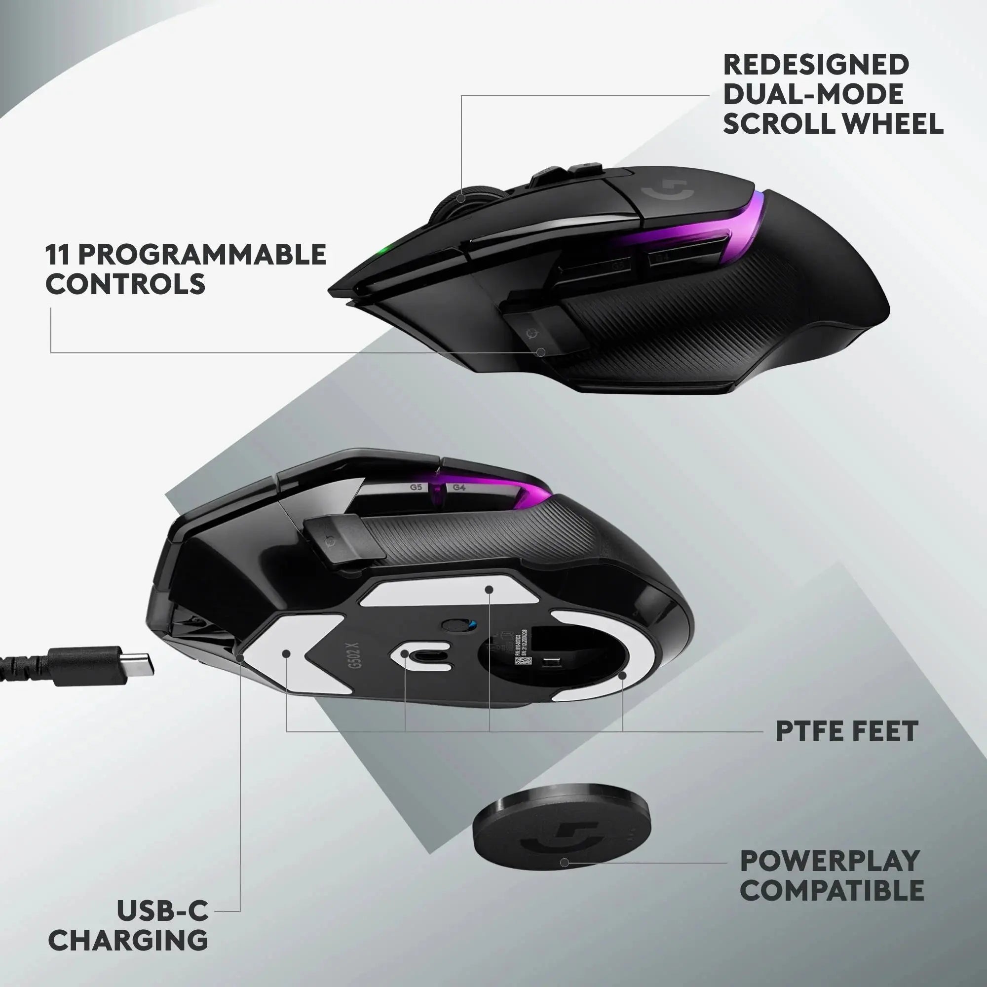 Logitech G502 X Plus Wireless RGB Gaming Mouse (Black) ماوس كيمنك لوجتك - المتحدة للألكترونيات