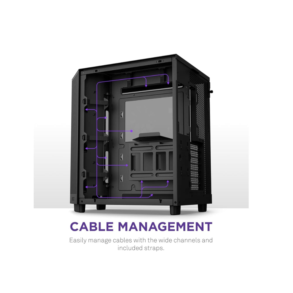 NZXT H6 FLOW COMPACT DUAL-CHAMBER ATX BLACK CASE