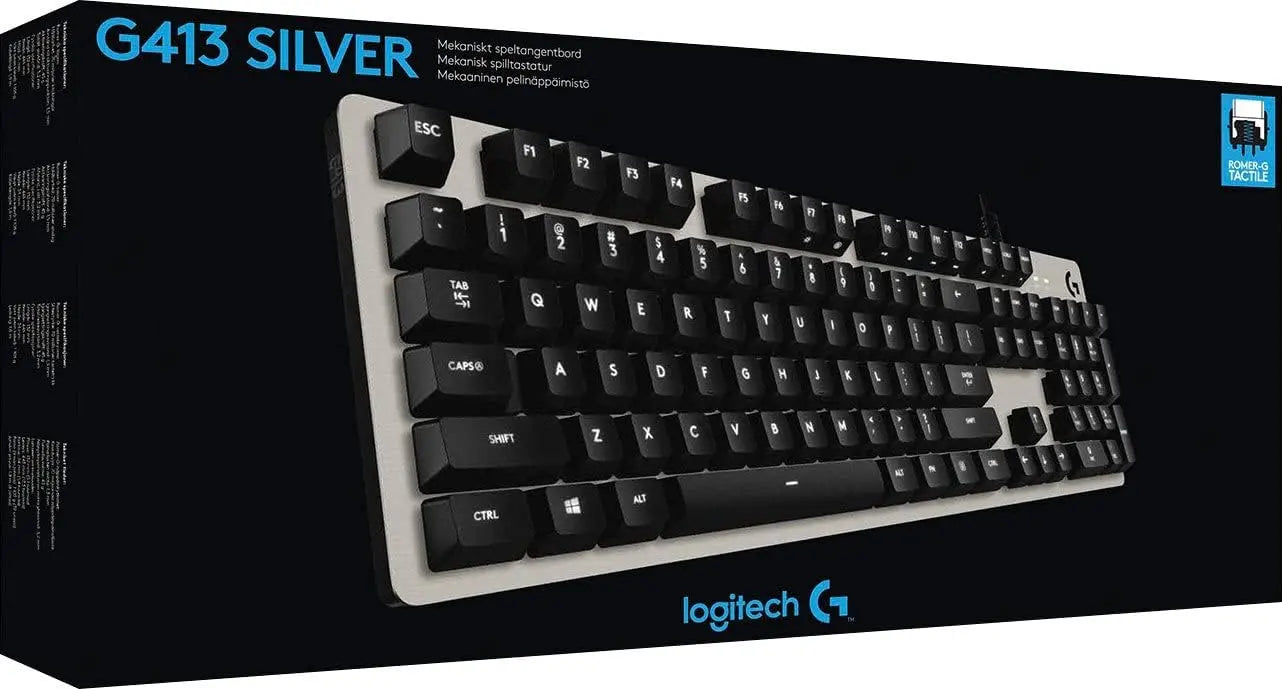 Logitech - G413 Mechanical Gaming Keyboard - Silver كيبورد ميكانيكي كيمنك لوجتك - المتحدة للألكترونيات