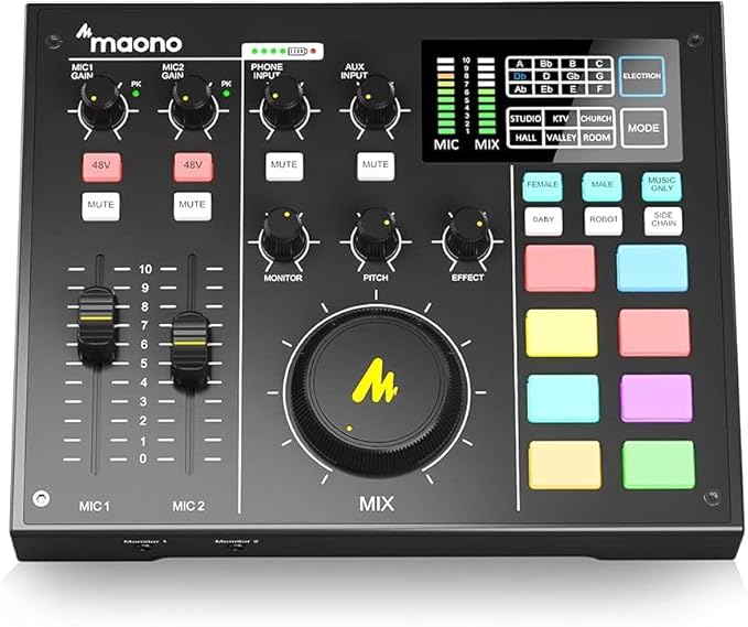 Maonocaster AU-AM100 All-In-One Podcast Production Studio - Black