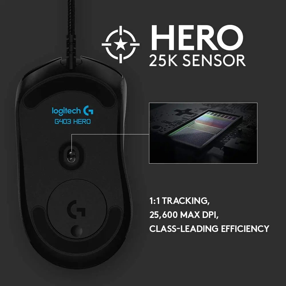 Logitech G403 Hero 25K Gaming Mouse ماوس كيمنك لوجتك - المتحدة للألكترونيات