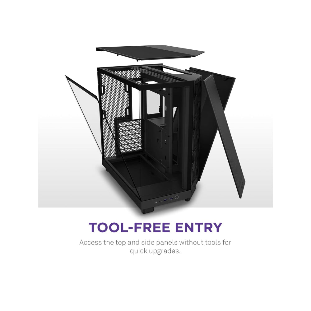 NZXT H6 FLOW COMPACT DUAL-CHAMBER ATX BLACK CASE