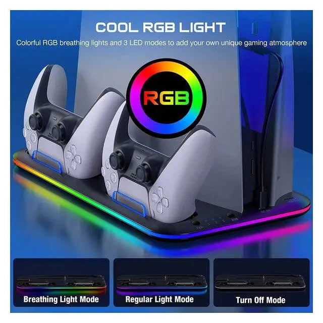 PS5 Multifunctional Cooling & Charging RGB Stand - المتحدة للألكترونيات