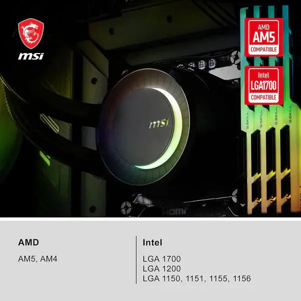 MSI MAG CORELIQUID E240 - AIO RGB CPU Liquid Cooler - 240mm Radiator مبرد مائي - المتحدة للألكترونيات