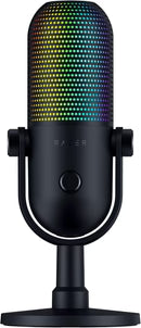 Razer Seiren V3 Chroma RGB USB Microphone – Supercardioid Condenser Mic, Tap-to-Mute Sensor, Stream-Reactive Chroma RGB, 96kHz/24-bit