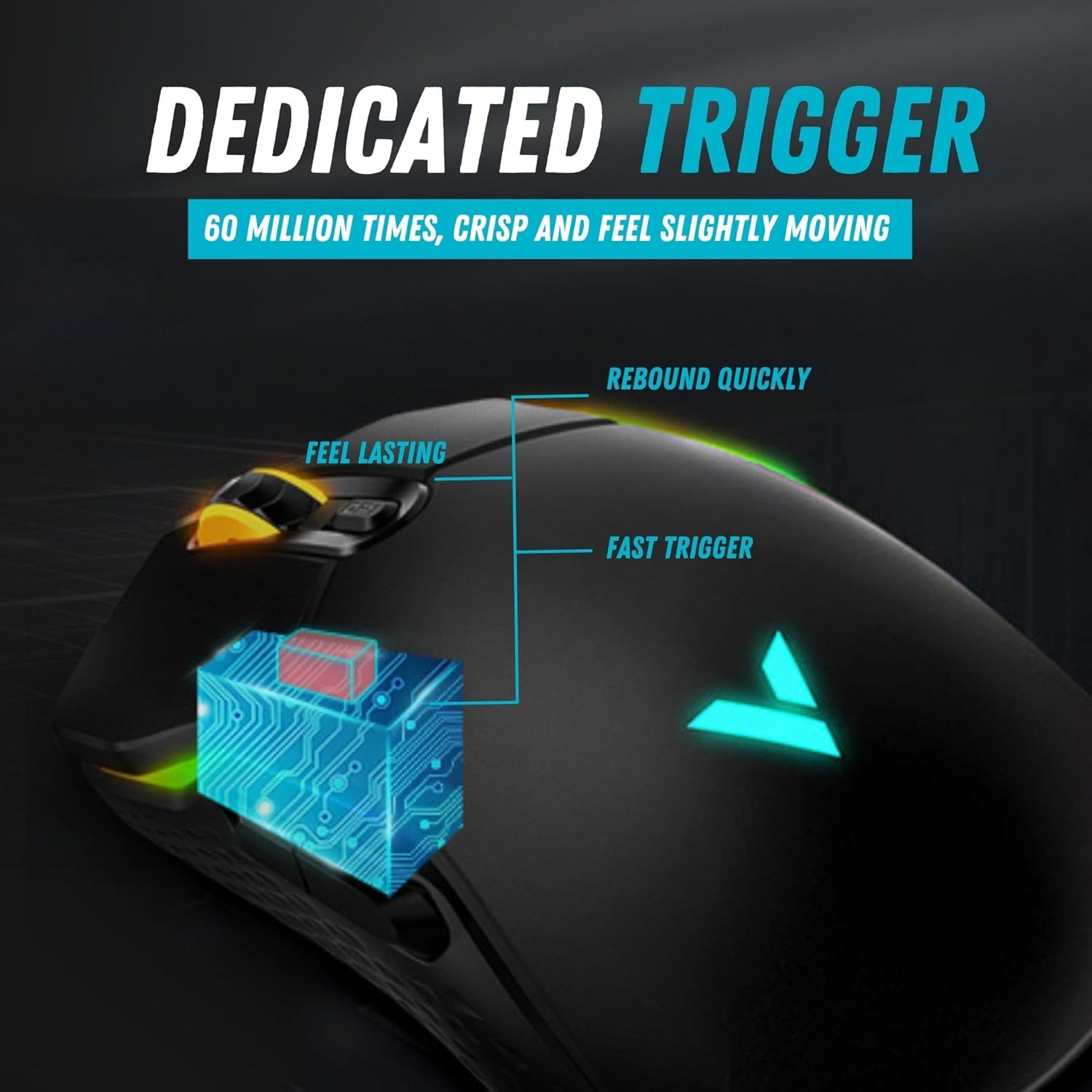 RAPOO VT200 Wired/Wireless Optical Gaming Mouse with Ergonomic Design, 5000 DPI, 7 Programmable Buttons, 1000Hz USB Polling Rate, Onboard Memory, RGB Backlight & Braided Cable.