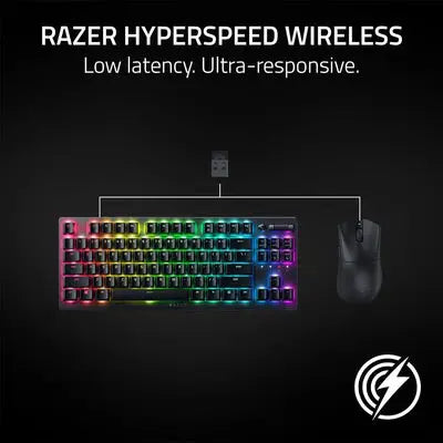 Razer DeathAdder V3 HyperSpeed Wireless Esports Gaming Mouse, 55 g Lightweight, Ergonomic & Smooth Touch Texture, Up to 100 Hr Battery, Gen 3 Optical Switches, Focus X 26K Optical Sensor - Black  المتحدة للألكترونيات