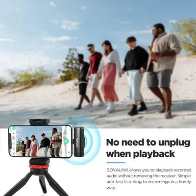 BOYA BOYALINK A2 Wireless Lavalier Microphone for iPhone/Android/Camera Vlogging, All-in-One Lapel Dual Mic System & Lightning & USB-C Inputs for Smartphones/DSLR YouTube Facebook Live  المتحدة للألكترونيات