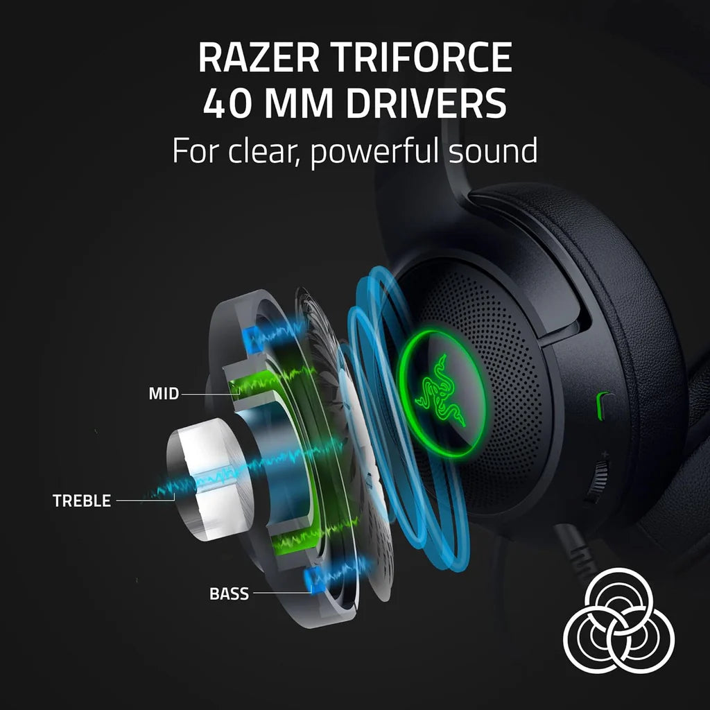 Razer Kraken Kitty V2 - Wired RGB Headset with Kitty Ears (Stream Reactive Lighting, HyperClear Cardioid Mic, Triforce 40mm Drivers, 7.1 Surround Sound) Black