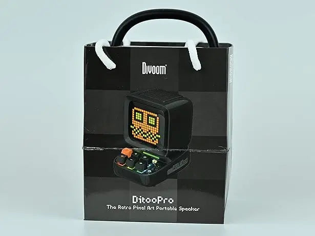 Divoom Ditoo Retro Pixel Art Game Bluetooth Speaker with 16X16 LED App Controlled Front Screen (Black) سبيكر ديتو  المتحدة للألكترونيات