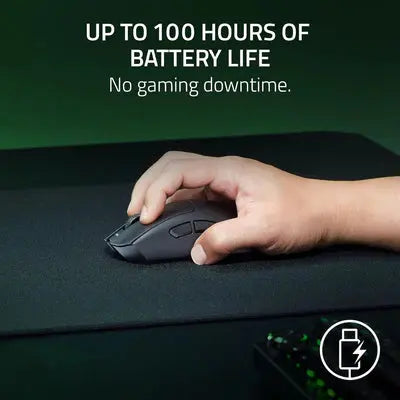 Razer DeathAdder V3 HyperSpeed Wireless Esports Gaming Mouse, 55 g Lightweight, Ergonomic & Smooth Touch Texture, Up to 100 Hr Battery, Gen 3 Optical Switches, Focus X 26K Optical Sensor - Black  المتحدة للألكترونيات