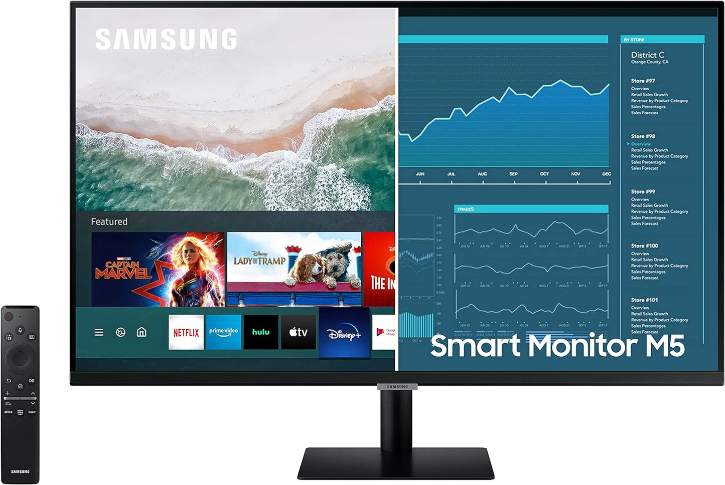 SAMSUNG M5 Series 32-Inch FHD 1080p Smart Monitor & Streaming TV شاشة سامسونك
