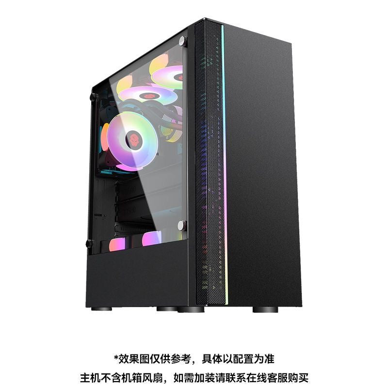 كيس كمبيوتر WJCOOLMAN ATX مع زجاج جانبي مقوى – أسود