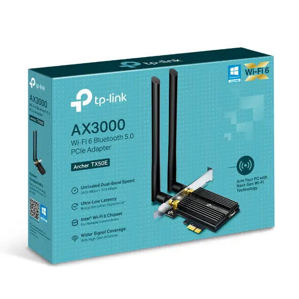 TP-Link Archer TX50E AX3000 Wi-Fi 6 Bluetooth 5.0 PCIe Adapter - المتحدة للألكترونيات