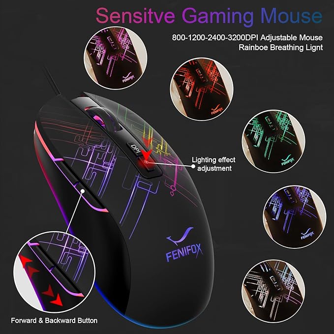 FENIFOX GM001 RGB WiRED GAMiNG MOUSE BLACK