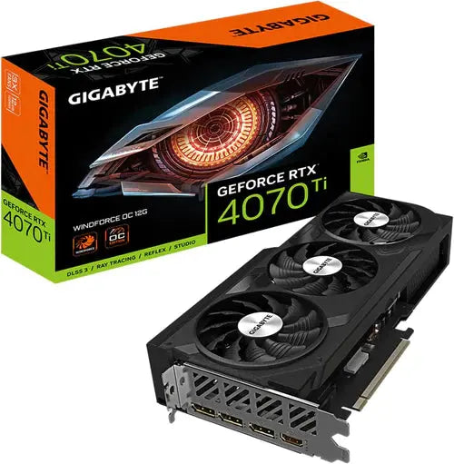 GIGABYTE GeForce RTX 4070 Ti WINDFORCE OC 12G Graphics Card, 3X WINDFORCE Fans, 12GB 192-bit GDDR6X - المتحدة للألكترونيات