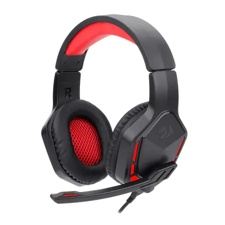 Redragon H220 THEMIS Wired Gaming Headset, Stereo Surround-Sound, Noise Cancelling Over-Ear Headphones with Mic, Volume Control, Red LED Light, Compatible with PC, PS4/3, Xbox One and Nintendo Switch  المتحدة للألكترونيات