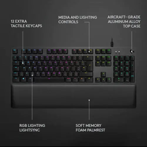 Logitech G G513 Backlit Mechanical Gaming Keyboard - المتحدة للألكترونيات