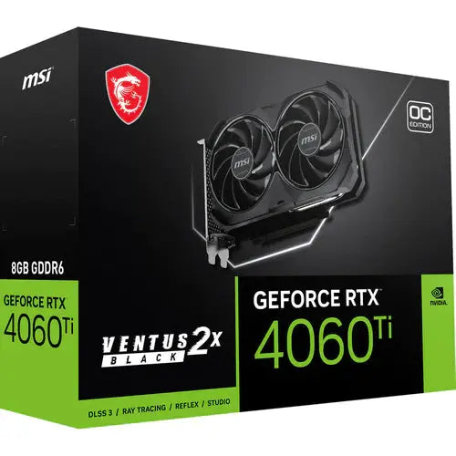 MSI GeForce RTX 4060 Ti VENTUS 2X BLACK 8G OC Graphics Card - المتحدة للألكترونيات