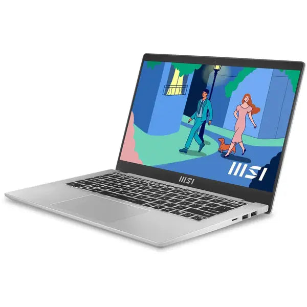 MSI MODERN 14 C12MO-1041XAE 14" Laptop - Core i3-1215U - 8GB RAM - 256GB SSD - Shared - DOS (Urban Silver)  لابتوب ام اس اي - المتحدة للألكترونيات