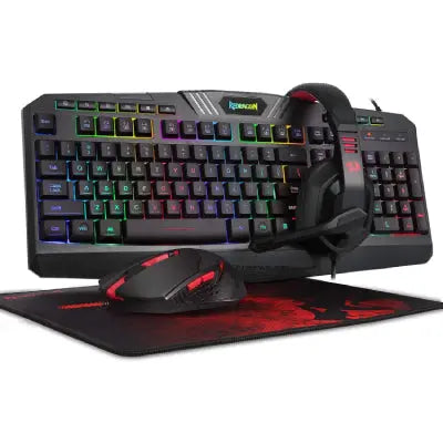 Redragon S101Wired RGB combo Keyboard ,Mouse, Mouse Pad, Headset كت ماوس كيبورد ريدراكون - المتحدة للألكترونيات