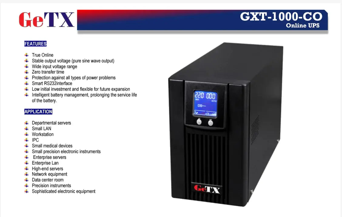 UPS Getx 1000va Online - GXT-1000-CON Battery (LCD 12V-7A *3) يوبي اس  المتحدة للألكترونيات