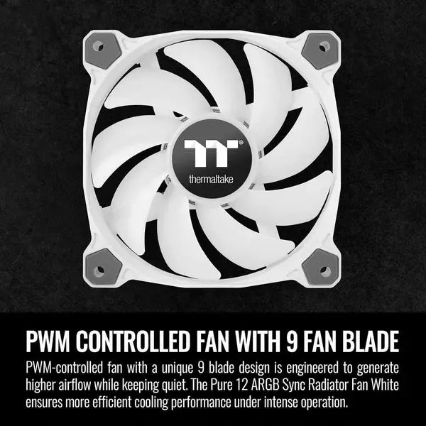 Thermaltake Pure 12 ARGB Sync Radiator Fan White TT Premium Edition (3-Fan Pack) مراوح فان - المتحدة للألكترونيات