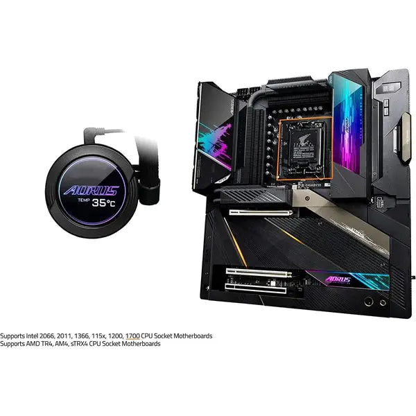 AORUS WATERFORCE X 240 AIO Liquid CPU Cooler with LCD Display - 2x120mm ARGB Fans مبرد مائي - المتحدة للألكترونيات