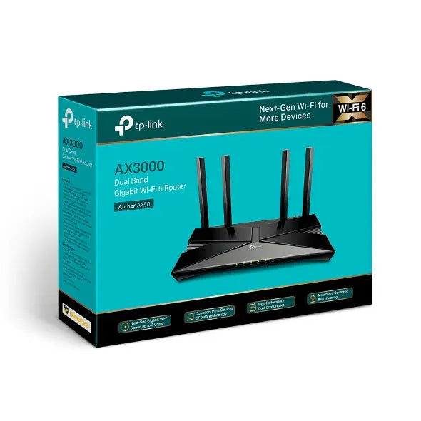 TP-Link Archer Ax50 AX3000 Dual Band Wi-Fi 6 Router Gaming - المتحدة للألكترونيات