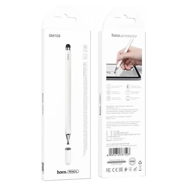 Hoco GM103 [Universal] Capacitive Pen (White) قلم لمس - المتحدة للألكترونيات