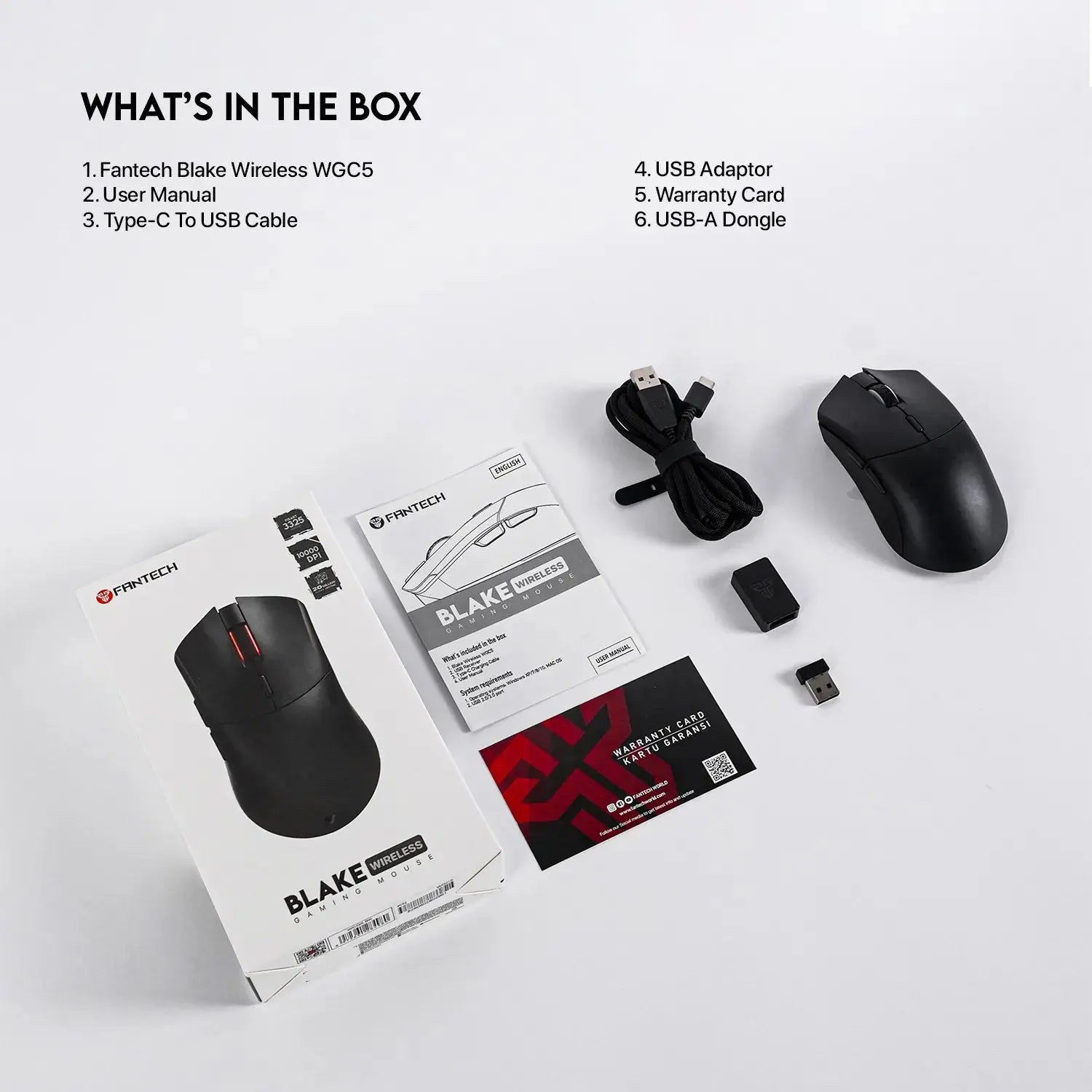 Fantech WGC5 Wireless Mouse Gaming Rechargeable DUAL MODE PIXART ماوس فانتك - المتحدة للألكترونيات