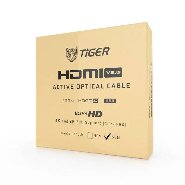 Tiger : HDMI Active Optical Cable 2.0 (50m)  المتحدة للألكترونيات