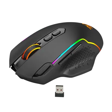 Redragon M810 Pro Wireless Gaming Mouse, 10000 DPI Wired/Wireless Gamer Mouse w/ Rapid Fire Key, 8 Macro Buttons, 45-Hour Durable Power Capacity and RGB Backlit for PC/Mac/Laptop - المتحدة للألكترونيات