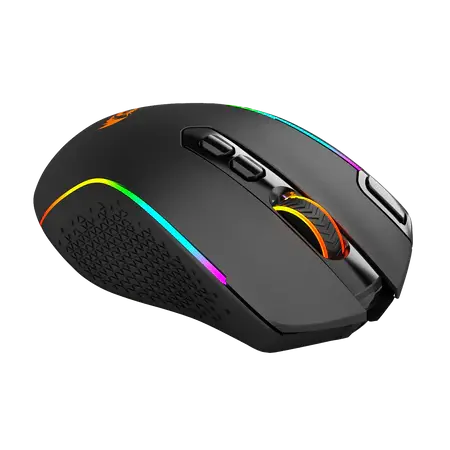 Redragon M810 Pro Wireless Gaming Mouse, 10000 DPI Wired/Wireless Gamer Mouse w/ Rapid Fire Key, 8 Macro Buttons, 45-Hour Durable Power Capacity and RGB Backlit for PC/Mac/Laptop - المتحدة للألكترونيات