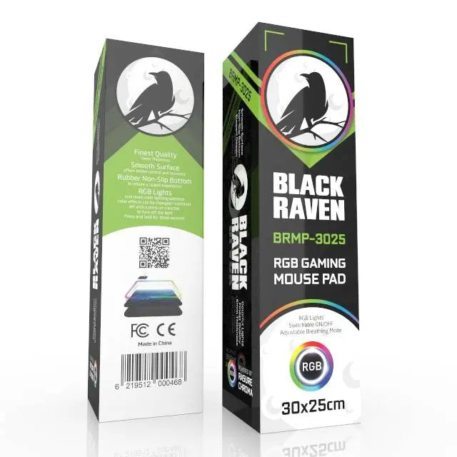 Black Raven RGB Mouse Pad (30x25) - المتحدة للألكترونيات