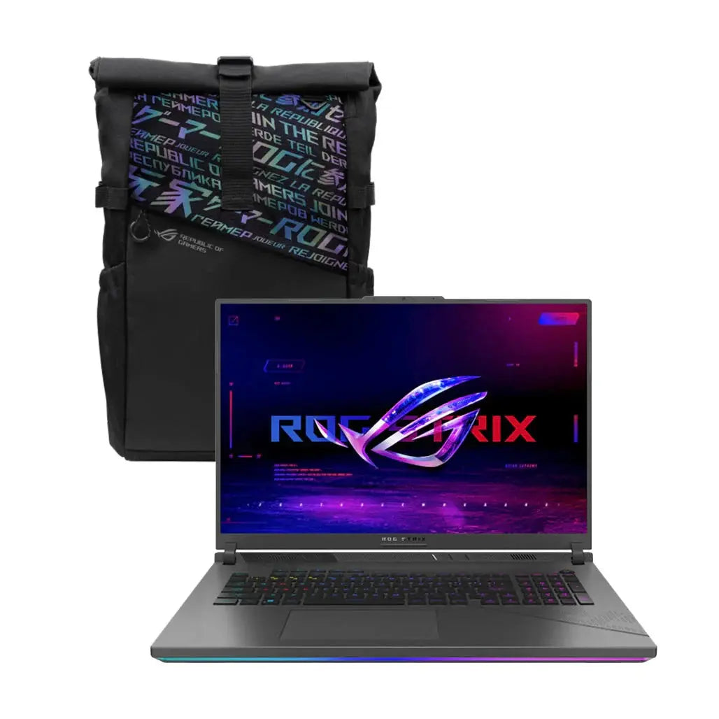 Asus ROG Strix SCAR G18 G814JIR-N6080 (2024), Intel Core i9-14900HX, RAM 32GB, 1TB SSD NVMe, NVIDIA RTX 4070 8GB, 18.0 2.5K+ WQXGA 240Hz IPS, ECLIPSE GRAY - المتحدة للألكترونيات