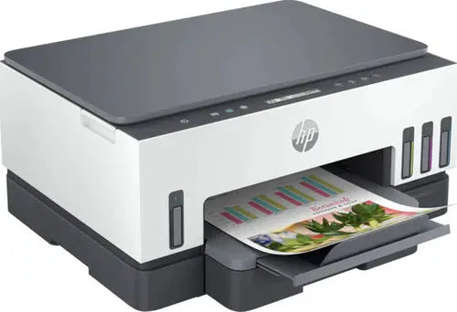 HP Smart Tank 720 All-In-One Printer, Print / Copy / Scan, Wireless Functions, Up To 15ppm Print Speed, 1200 DPI, 250 Sheets Input Capacity, Wifi & Bluetooth Connectivity, White - Gray  المتحدة للألكترونيات