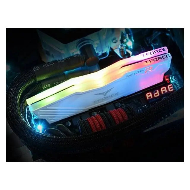 TeamGroup T-FORCE Delta 16GB RGB (2 x 8GB) DDR4 3600MHz RAM (White) - المتحدة للألكترونيات