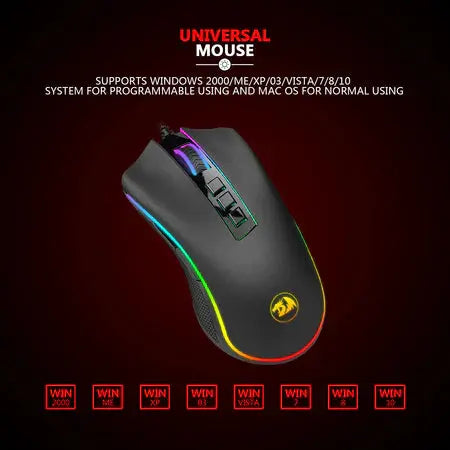 Redragon COBRA M711-FPS Flawless sensor, LK Optical Switch , 24000DPI Gaming Mouse, 16.8 Million RGB backlight  المتحدة للألكترونيات