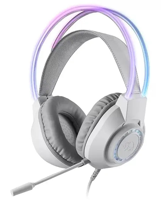 Redragon H231 Scream Wired Gaming Headset, Stereo Surround Sound, 40mm Drivers, Leather Foam Ear Pads, Noise-canceling Microphone, Multi-Platforms Headphone, Works with PC/PS4/5/NS/Xbox-one, White  المتحدة للألكترونيات